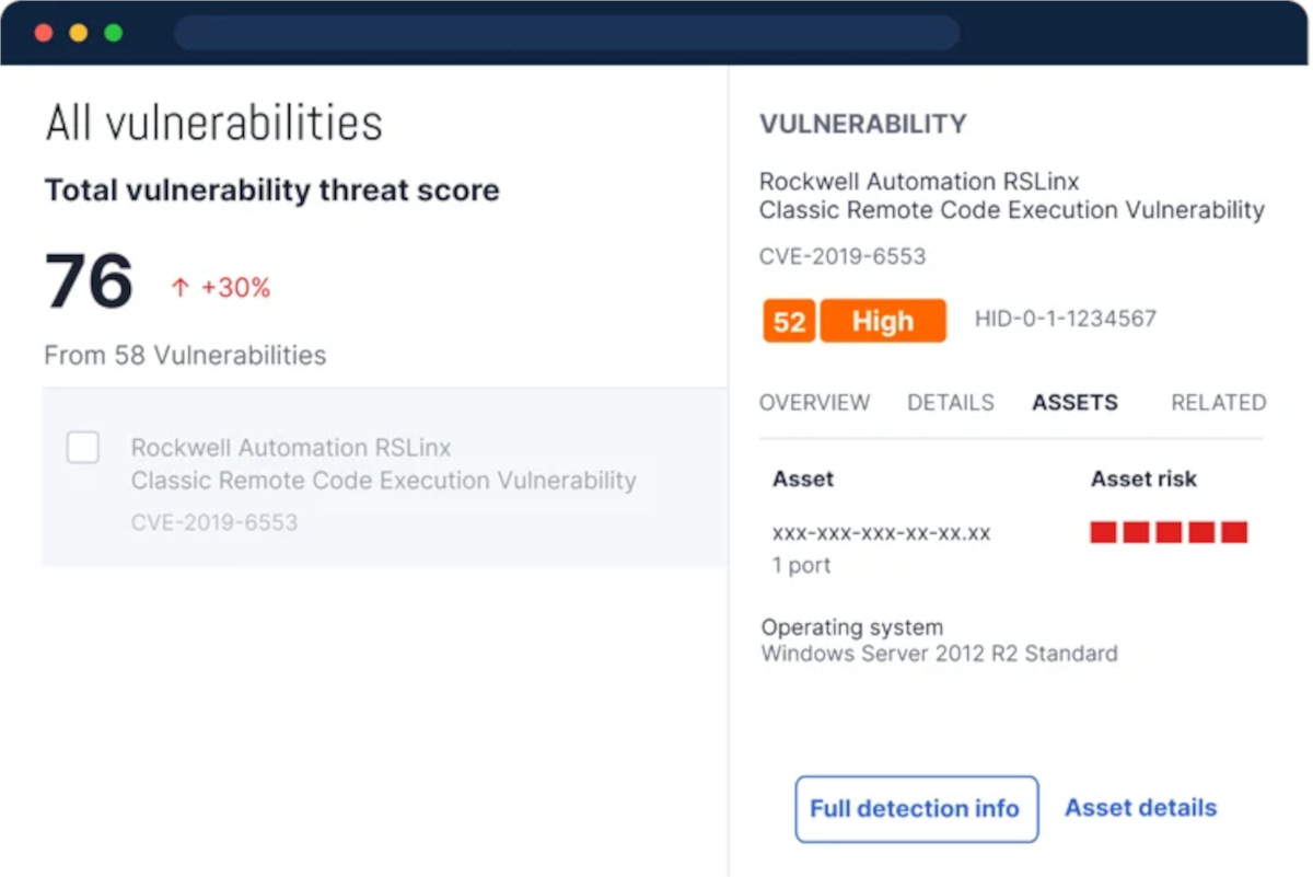 Darstellung der Schwachstellen im Holm Security Dashboard
