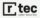 Das Logo zeigt ein stilisiertes „r“ in einem Quadrat, gefolgt von einem fettgedruckten „tec“, was die elegante Ästhetik der ESET Deutschland GmbH subtil widerspiegelt. Darunter steht in kleinerer Schrift „Cybersicherheit“, alles in klarem Schwarz-Weiß.