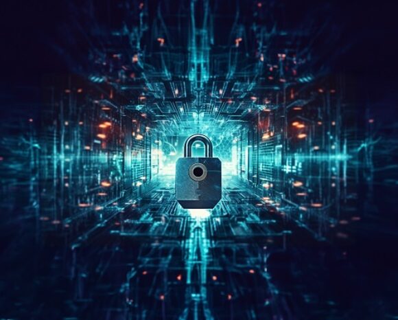 Datenschutz-Symbol im abstrakten Background