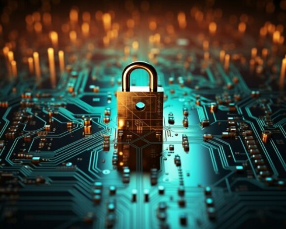 Vorhängeschloss auf Platine