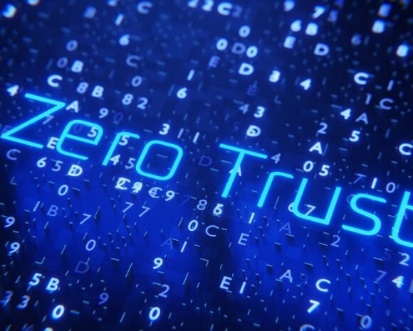 Zero Trust auf digitalem Hintergrund