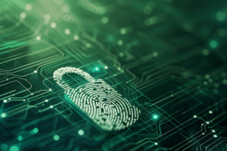 Datenschutzsymbol in Optik eines Fingerabdrucks