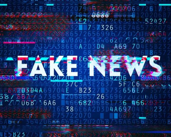 Fake news on internet in digital age, conceptual illustration