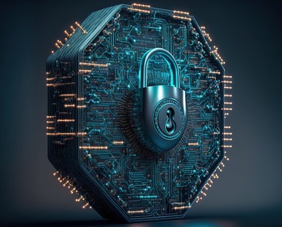 Tresor mit Datenschutzsymbol