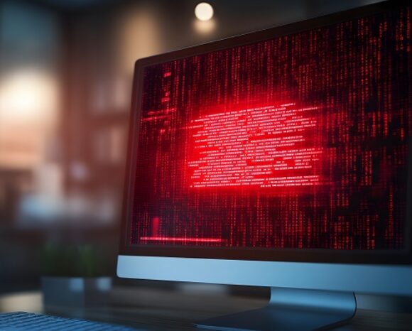 Ransomware-Meldung auf dem Monitor