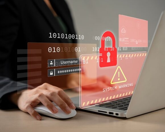 Symbol für Hacking nach Login am Laptop