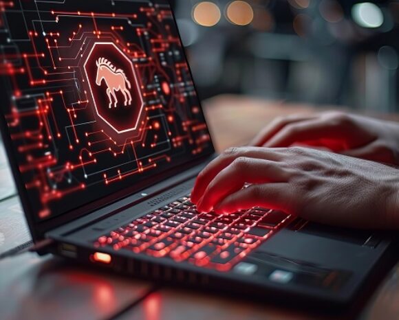 Trojanisches Pferd auf Laptop