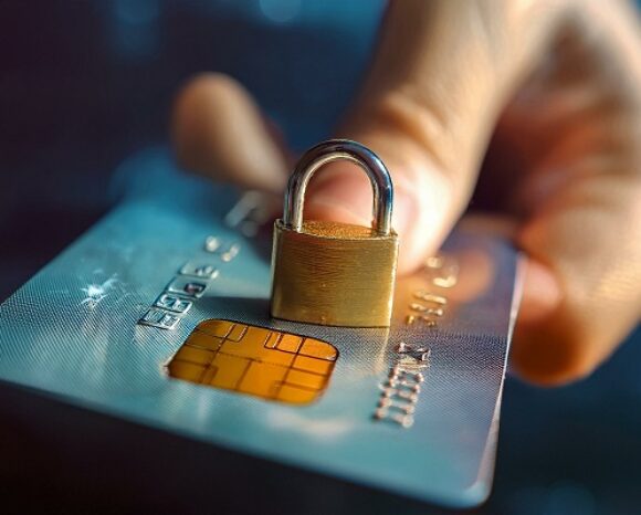 Schloss auf Kreditkarte
