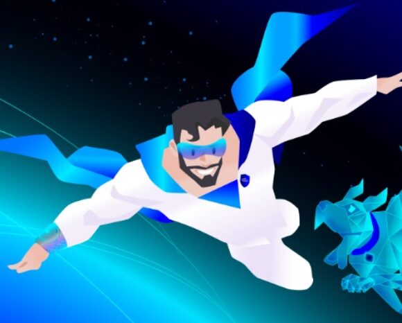 Fliegender Cyberhero