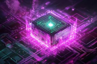Abstrakte Darstellung eines Quantencomputers