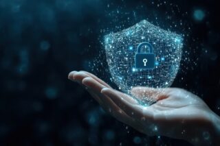 Datenschutz-Symbol in einer Hand