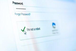 Fenster "Captcha, I am not a robot"