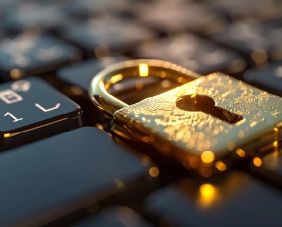 Goldenes Datenschutzsymbol