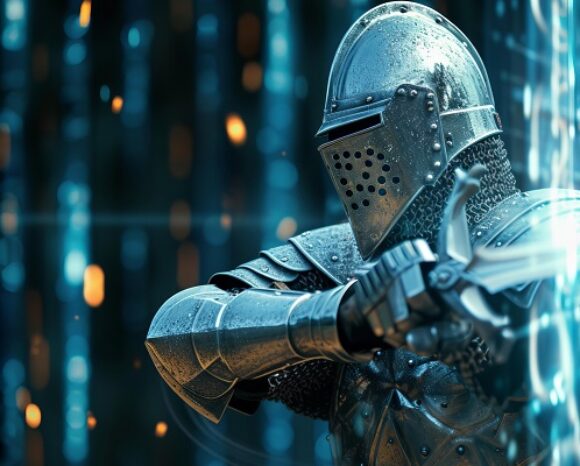 Ritter der Cybergefahren abwehrt