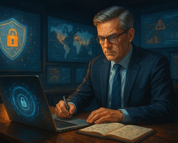 ChatGPT-Bild: Mann vor Rechner