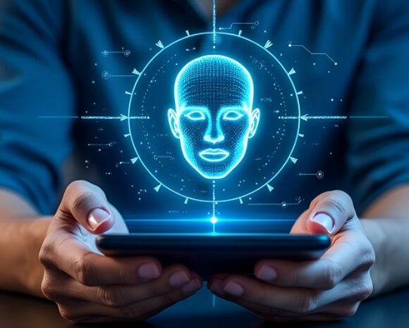 Biometrischer Scan auf einem Tablet