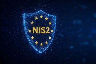 NIS2 auf Schild im EU-Design