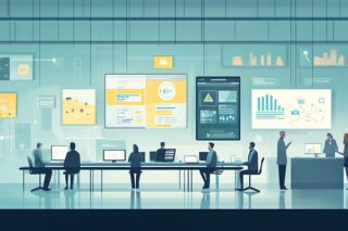 Grafik eines Lernlabors in einem modernen Büro