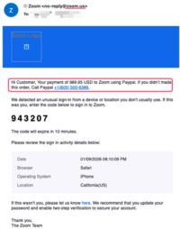 Beispiel einer über Zoom generierten E-Mail