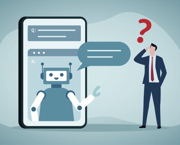 KI im Mittelstand - Mann vor Smartphone mit KI-Symbol