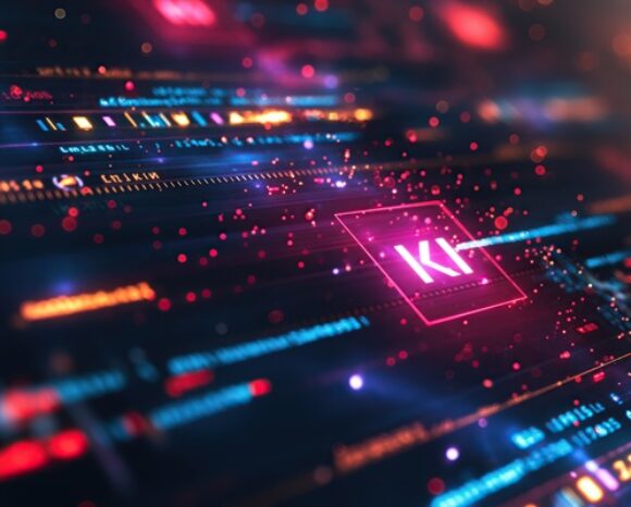 KI-Symbol auf Computer-Bildschirm