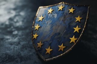 Schutzschild mit EU-Flagge
