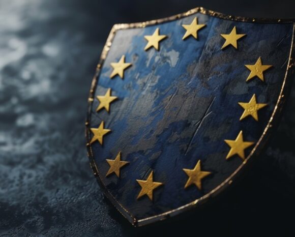 Schutzschild mit EU-Flagge