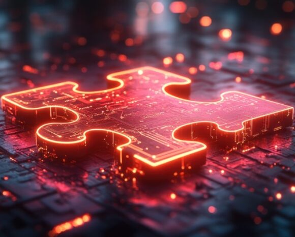 Leuchtendes Puzzleteil