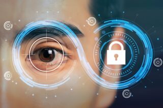 Auge und Datenschutzsymbol