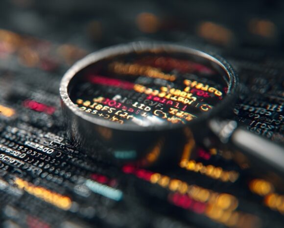 Lupe liegt über Passwortdaten