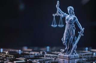 Digitale Justitia-Statue