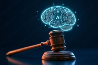 AI Digitales Gehirn und Gerichtshammer
