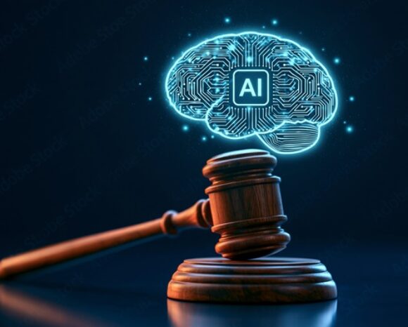 AI Digitales Gehirn und Gerichtshammer