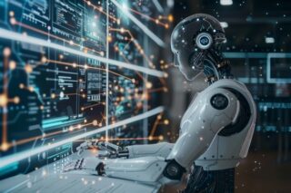 AI-Agent vor Bildschirm