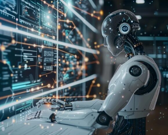 AI-Agent vor Bildschirm