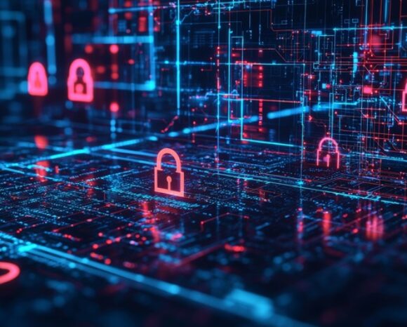 Digitale rot leuchtende Schlösser