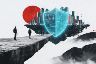 Adlon: Datenschutzsymbol vor virtueller "Stadt-Insel"