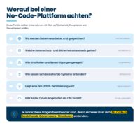 Abbildung 2: Checkliste zur Auswahl einer No-Code-Plattform mit Blick auf Sicherheit, Compliance und Governance