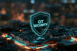 Leuchtendes Symbol OT-Security